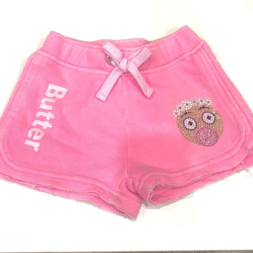 Butter Bedazzled Flower Crown Surprised Emoji Face Dolphin Hem Shorts= 2 pack
